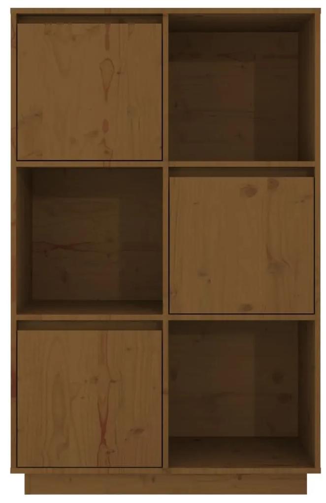 Ντουλάπι Ψηλό Μελί 74 x 35 x 117 εκ. από Μασίφ Ξύλο Πεύκου - Καφέ