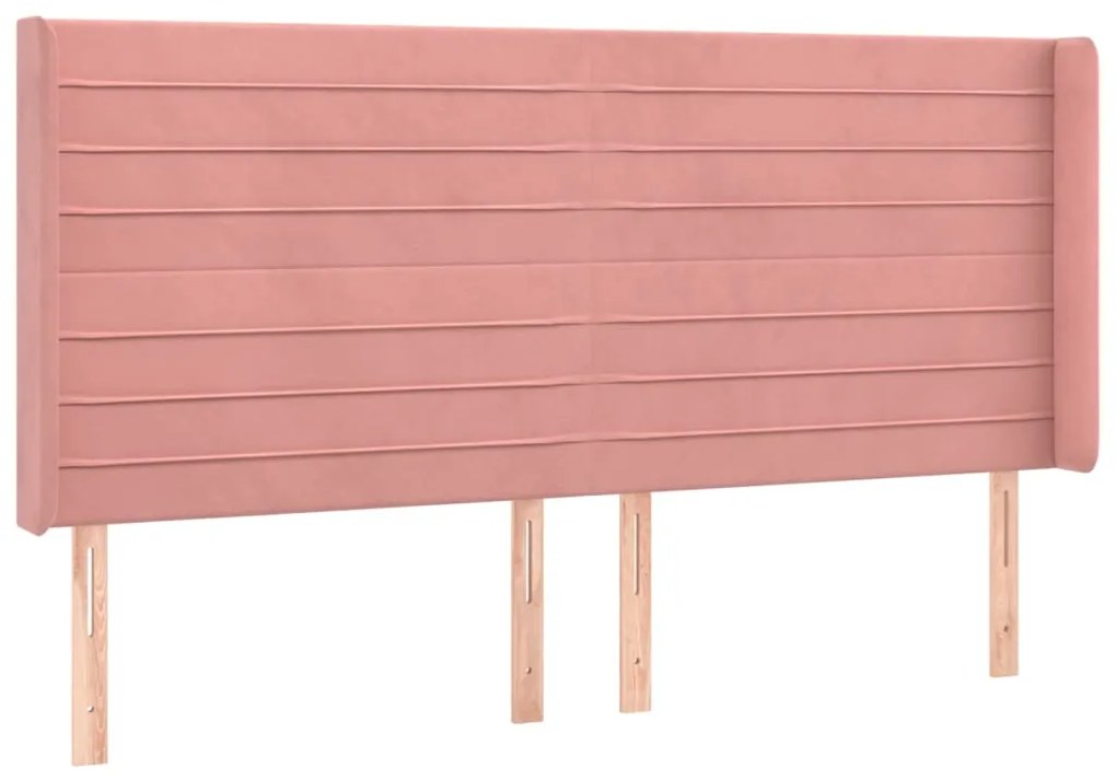 Κεφαλάρι με Πτερύγια Ροζ 183x16x118/128 εκ. Βελούδινο 3119785