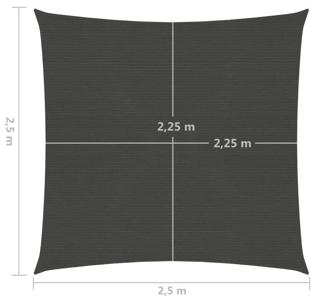 Πανί Σκίασης Ανθρακί 2,5 x 2,5 μ. από HDPE 160 γρ./μ² - Ανθρακί