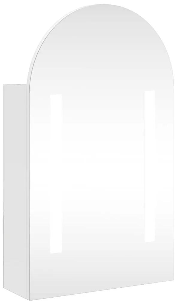 Καθρέφτης Μπάνιου με Ντουλάπι &amp; LED Αψίδα Λευκό 42x13x70 εκ. - Λευκό