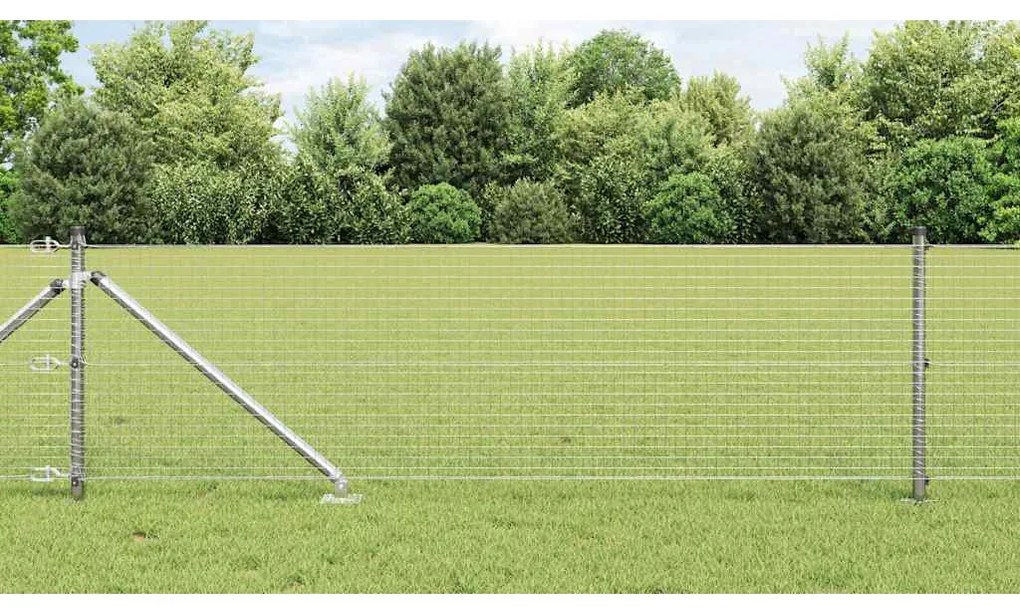 vidaXL Στύλος Περιφράξεων Ασημί 10 x 0,5 m (25 x 25 mm πλέγμα) Ατσάλι