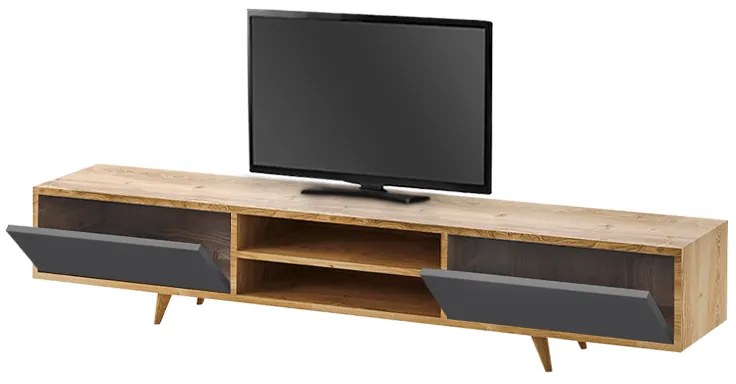 Έπιπλο τηλεόρασης Serine Megapap χρώμα sapphire oak - ανθρακί 170x37x45εκ. - GP055-0026,1