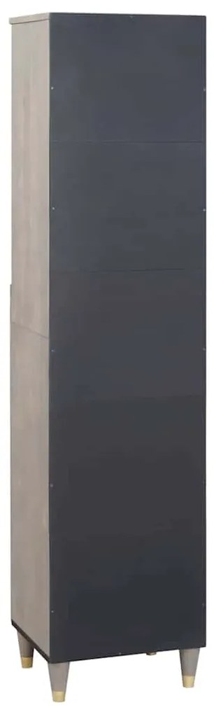 vidaXL Πλαϊνό γραφείο Γκρι 38 x 33.5 x 160 εκ Μασίφ ξύλο μάνγκο