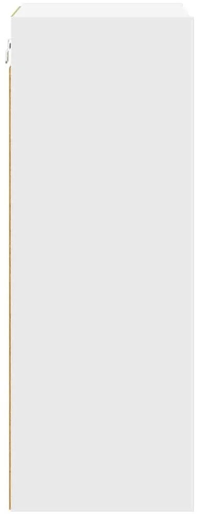 vidaXL Κρεμαστό ντουλάπι με αποθήκευση Riga Λευκό 40 x 29,5 x 80 εκ.