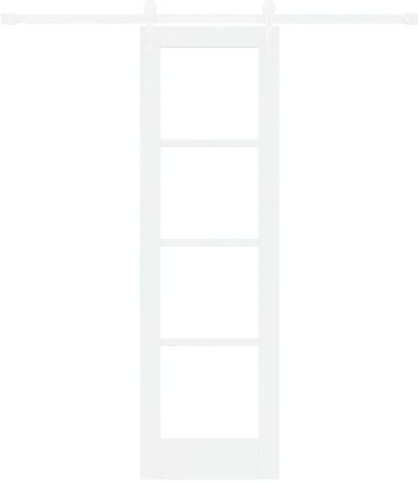 vidaXL Ολισθητή Πόρτα Λευκό 61 x 198.5 εκ. Ξύλο και μέταλλο