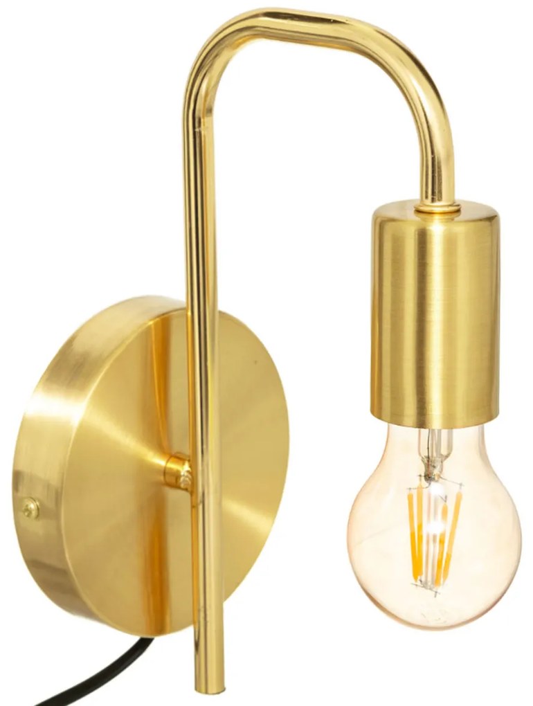 Απλίκα Τοίχου Με Φις Πρίζας A-S Keli Gold 182401A