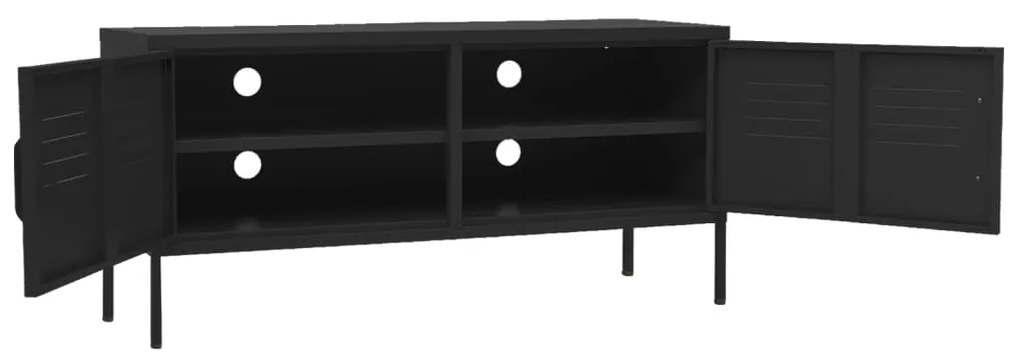 vidaXL Έπιπλο Τηλεόρασης Μαύρο 105x35x50 εκ. από Ατσάλι