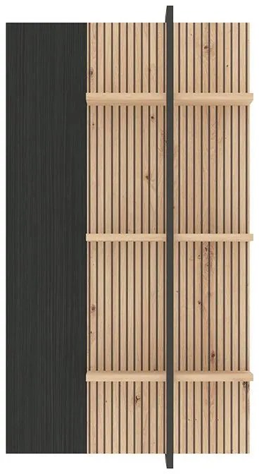 Ράφι τοίχου Correze ZP3P Μαύρος Δρύς - Artisan Oak 58x22x104 εκ. 58x22x104 εκ.