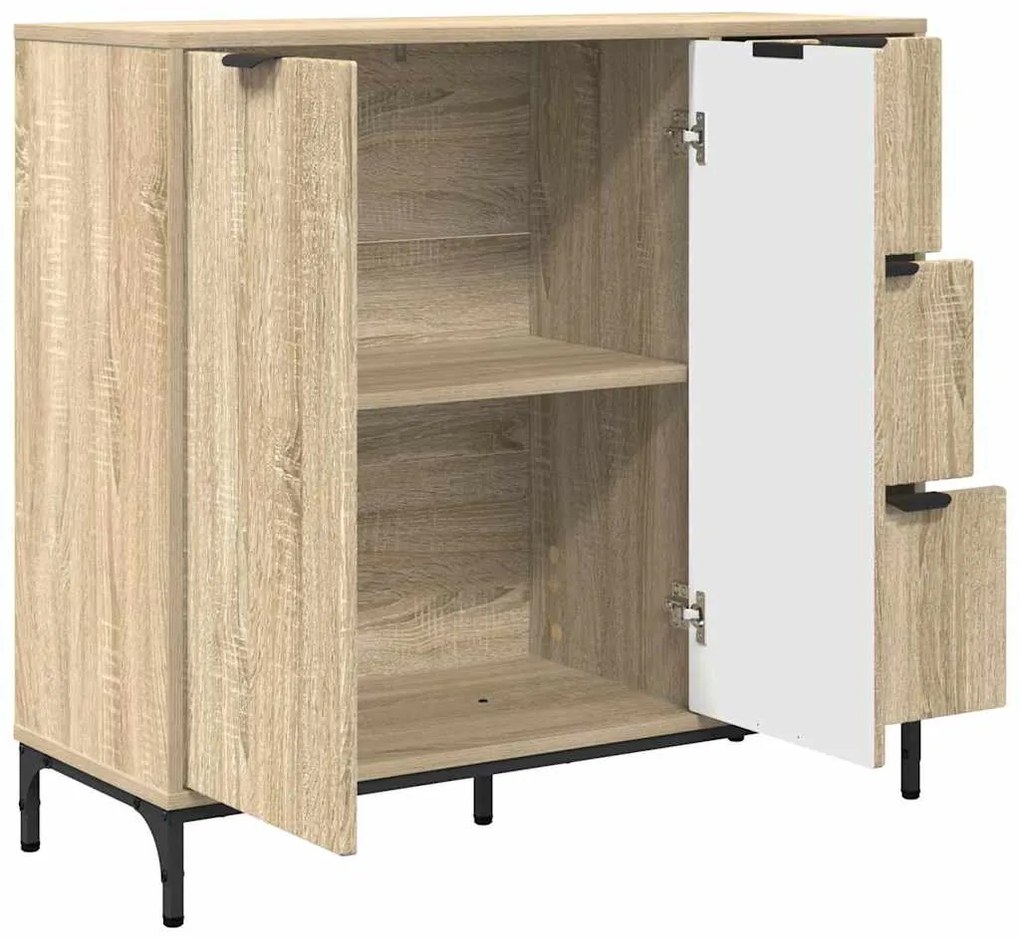 vidaXL Πλαϊνό γραφείο με συρτάρι Sonoma Δρυς 89.5 x 33 x 82 εκ.