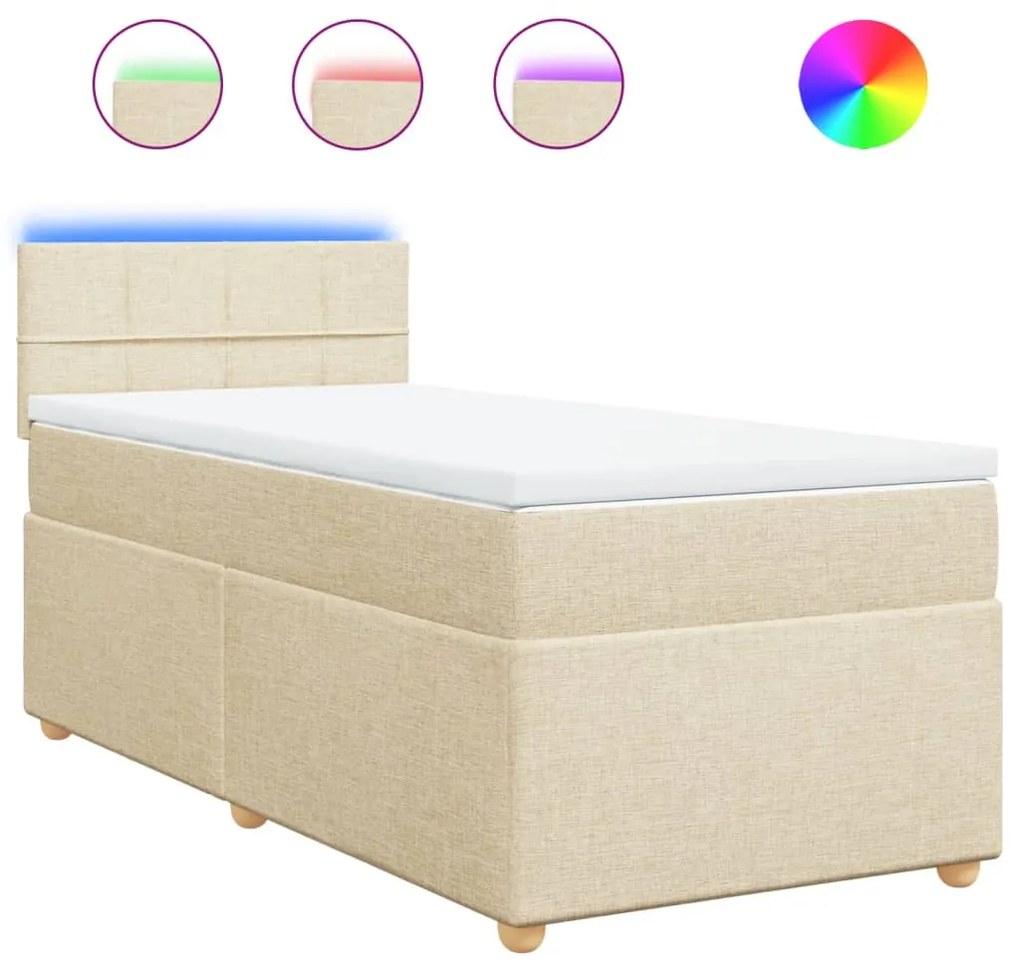 ΚΡΕΒΑΤΙ BOXSPRING ΜΕ ΣΤΡΩΜΑ ΚΡΕΜ 80 X 200 ΕΚ. ΥΦΑΣΜΑΤΙΝΟ 3288812