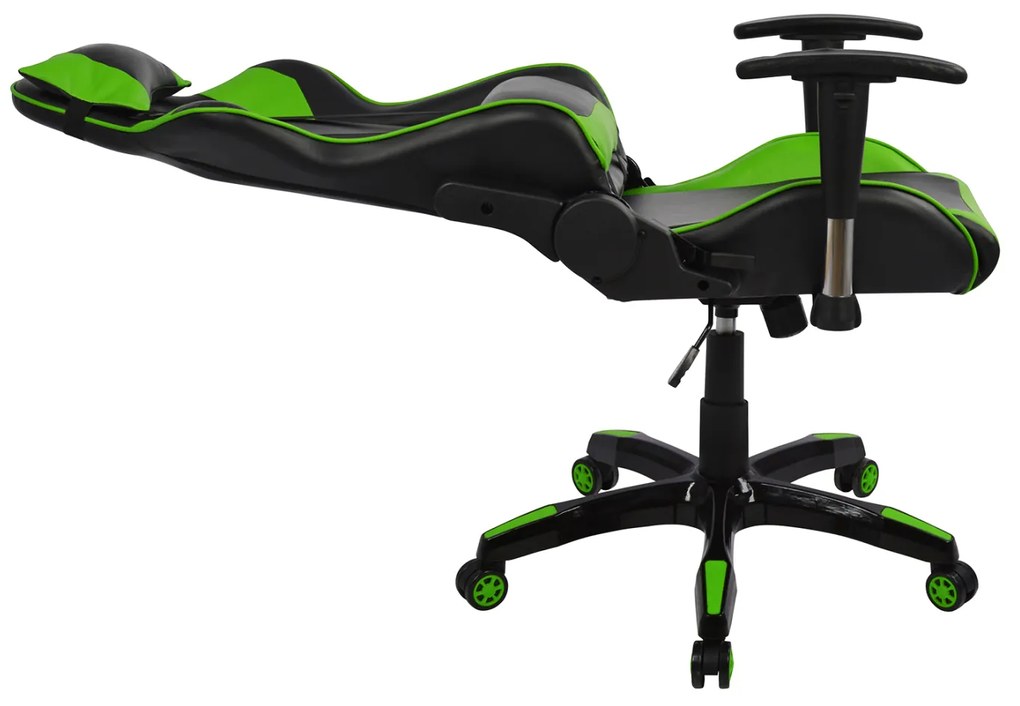 ΠΟΛΥΘΡΟΝΑ GAMING RACING HM1056.03 ΜΑΥΡΟ - ΠΡΑΣΙΝΟ PU 67x70x134 εκ. (1 Τεμμάχια)