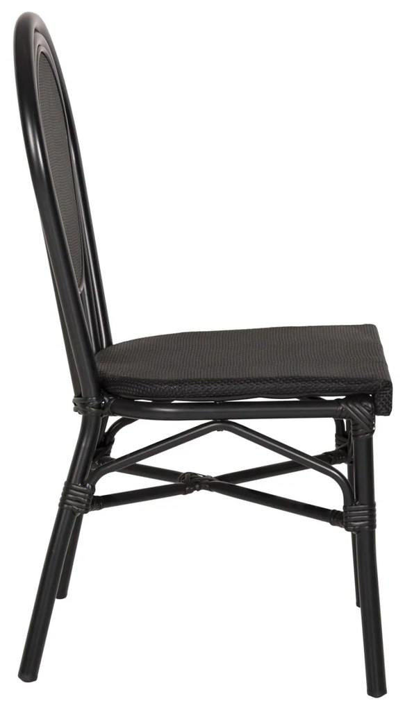 Καρέκλα TRENT C5052 Αλουμινίου Bamboo Look με Textline Μαύρη 45x57x88 εκ. 45x57x88 εκ.