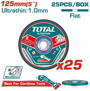 TOTAL ΔΙΣΚΟΣ ΚΟΠΗΣ ΙΣΙΟΣ ΙΝΟΧ/ΜΕΤΑΛΛΟΥ 125 Χ 1mm 25TEM ΣΕ ΜΕΤΑΛΛΙΚΟ ΚΟΥΤΑΚΙ (TAC21012525)