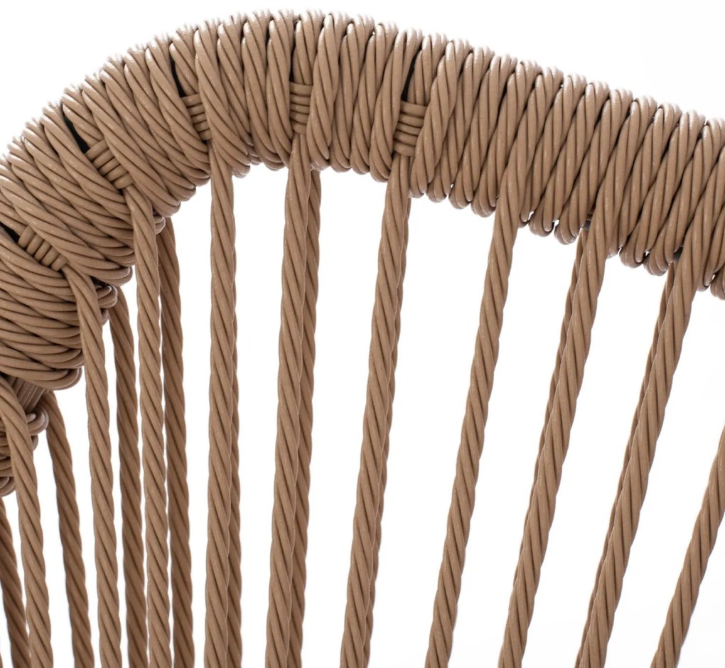 Καρέκλα - Πολυθρόνα NOJO C5771.02 Γκρί Αλουμινίου με P.E. Twist Rattan Μπέζ 55x63x82 εκ. 55x63x82 εκ.