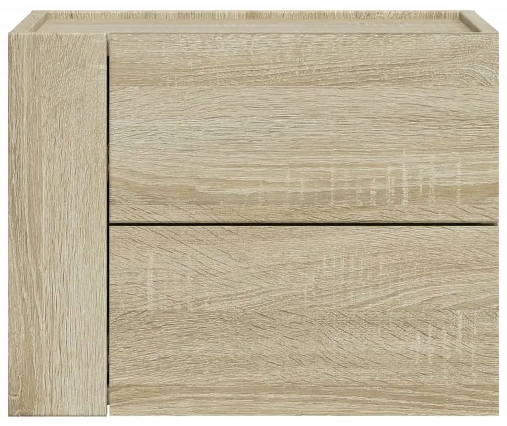 vidaXL Κομοδίνα Επιτοίχια 2 τεμ. Sonoma Δρυς 45x30x35 εκ.