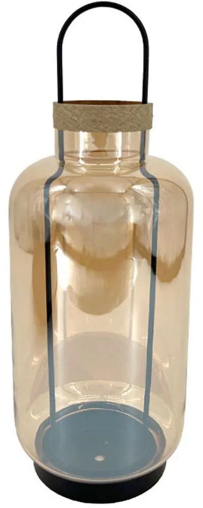 Κηροπήγιο Μπουκάλι 15-00-23980 Φ15x41cm Black-Honey Marhome Metal, Glass