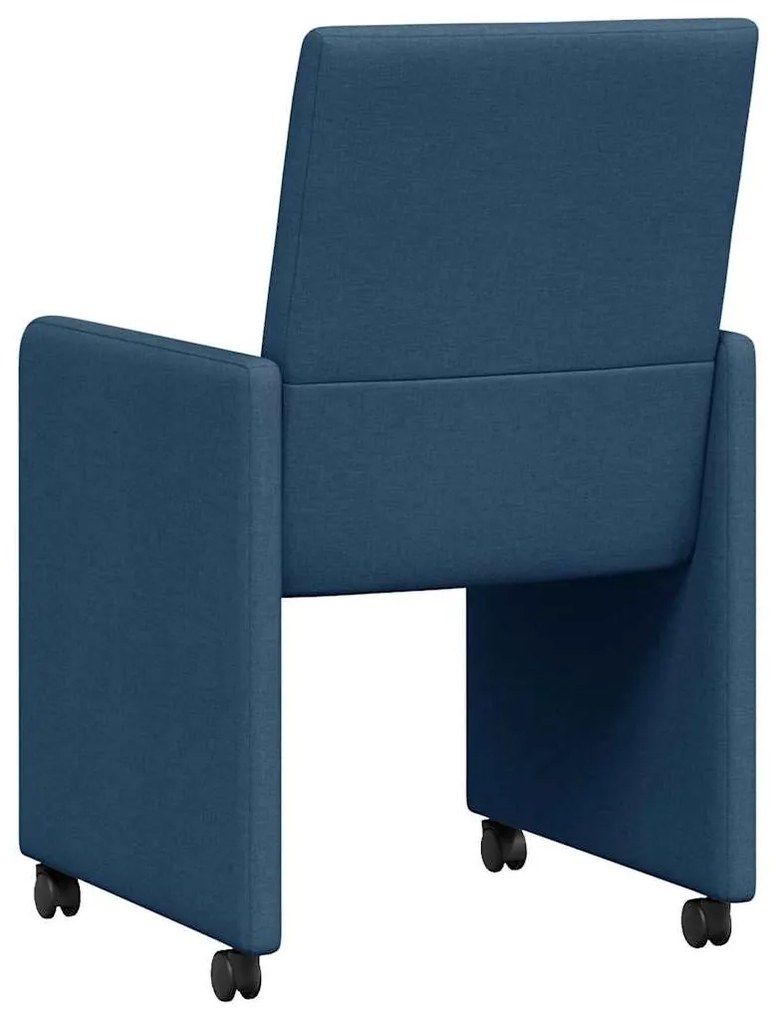 vidaXL Καρέκλες Φαγητού με Ρόδες 2 pcs Μπλε 57 x 66 x 94 εκ ύφασμα