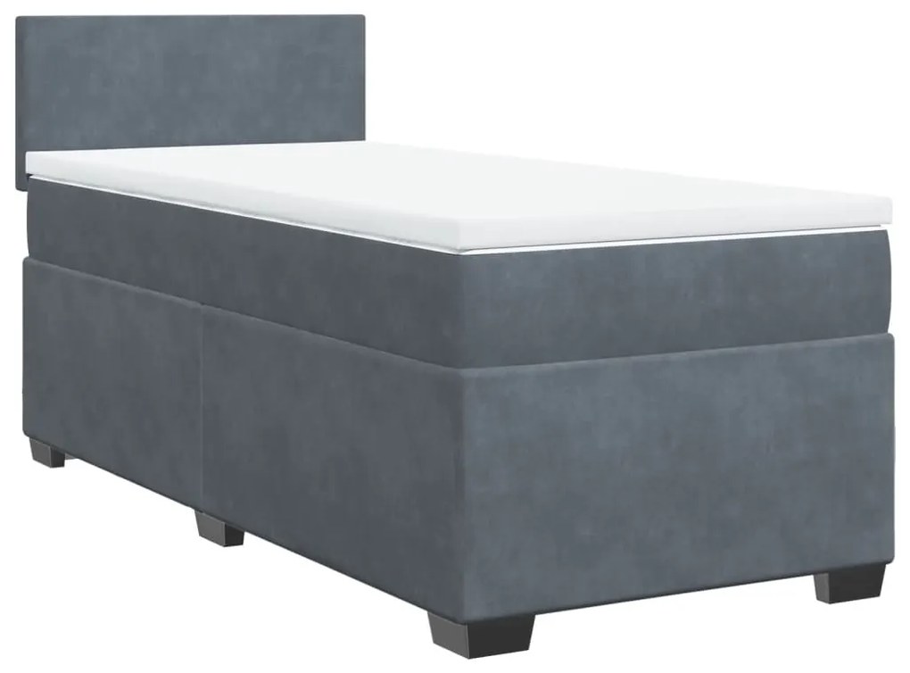 ΚΡΕΒΑΤΙ BOXSPRING ΜΕ ΣΤΡΩΜΑ ΣΚΟΥΡΟ ΓΚΡΙ 90X200 ΕΚ. ΒΕΛΟΥΔΙΝΟ 3286205