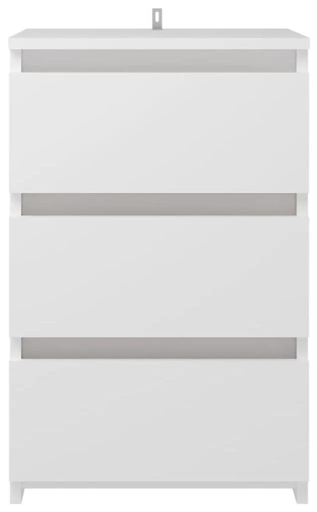 vidaXL Κομοδίνο Λευκό 40 x 35 x 62,5 εκ. από Μοριοσανίδα