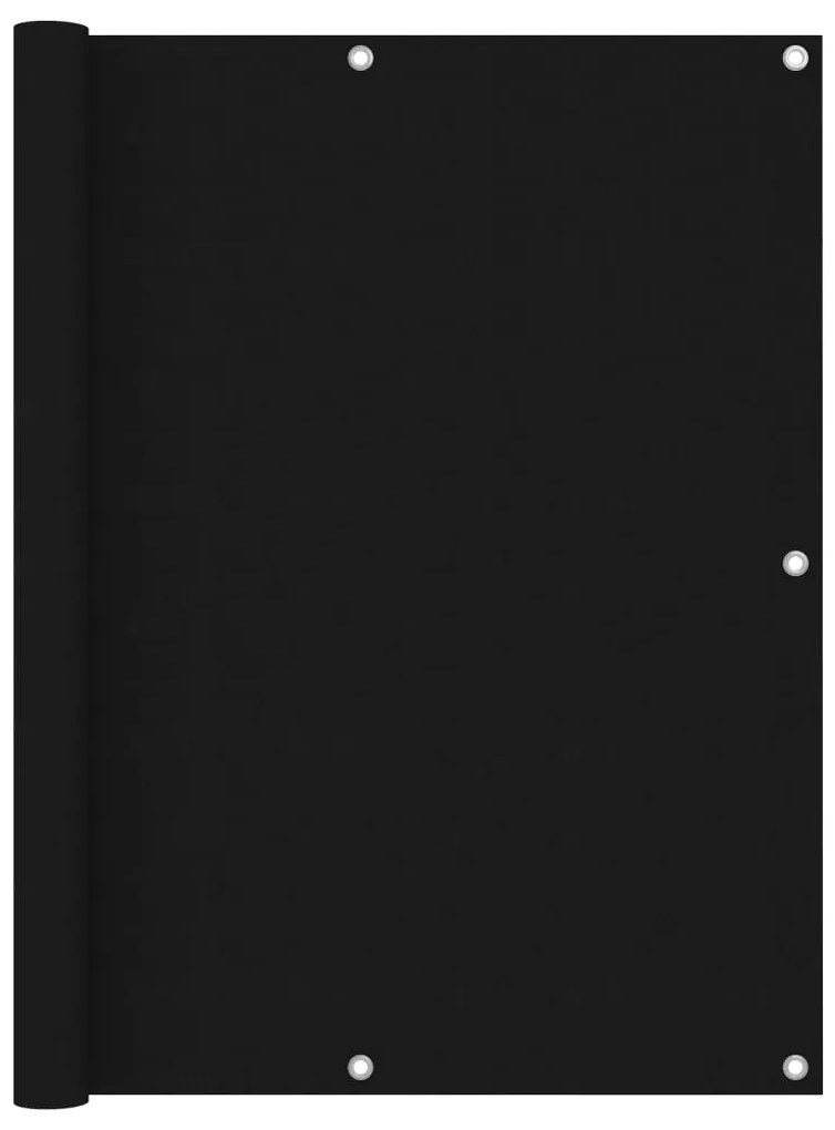 vidaXL Διαχωριστικό Βεράντας Μαύρο 120 x 600 εκ. Ύφασμα Oxford