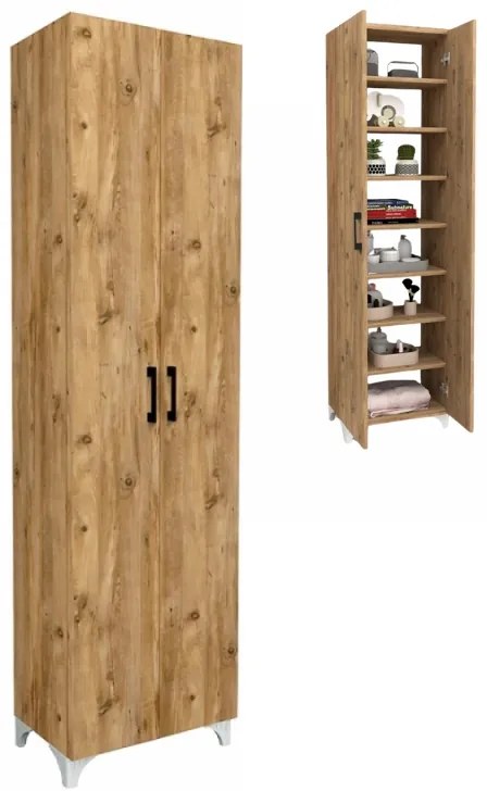 Ντουλάπα - Παπουτσοθήκη μελαμίνης Lilly Megapap χρώμα pine oak 49x32x178εκ.-GP041-0015,2