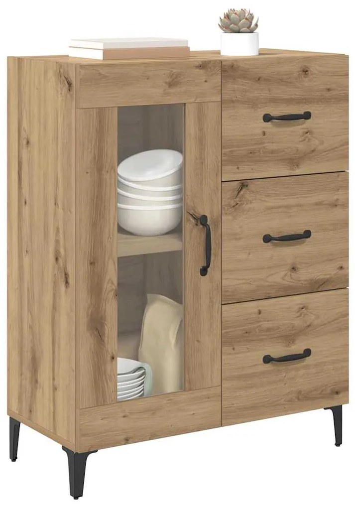 vidaXL Πλαϊνό γραφείο με συρτάρι Artisan Oak 69,5 x 34 x 90 εκ.