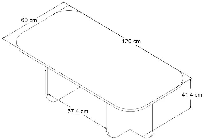 Τραπεζάκι σαλονιού Becaj Megapap χρώμα sandstone - travertine 120x60x41,4εκ.