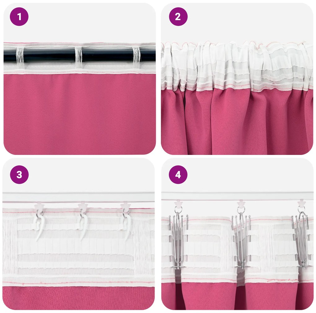 vidaXL Κουρτίνες 2 pcs Φωτεινό Ροζ 225 x 140 εκ. Πολυεστέρας