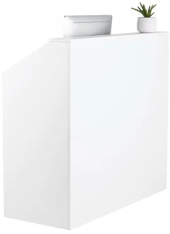 VEVOR Reception Desk Rectangular Front Counter Table 46.46 in White Office Table