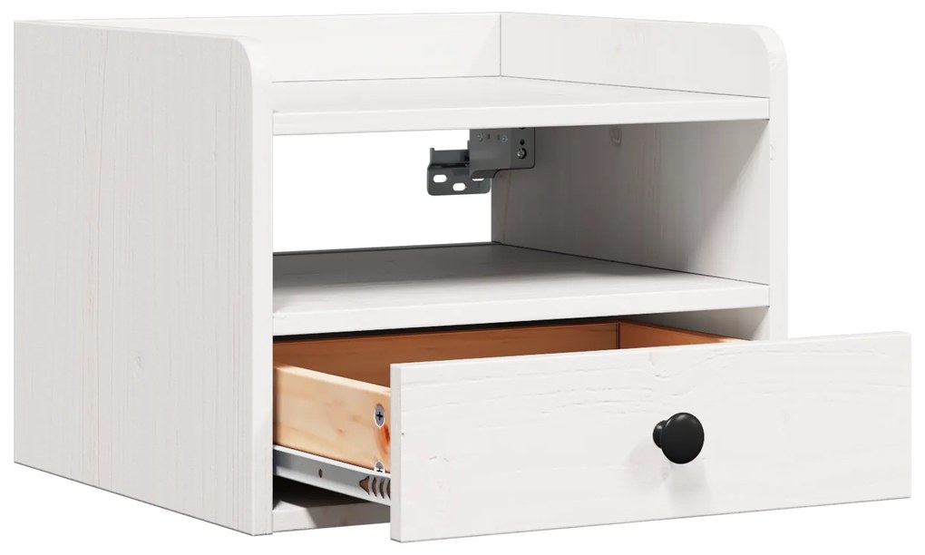 vidaXL Κομοδίνο Λευκό 38 x 36 x 29.5 εκ Συμπαγές ξύλο πεύκου