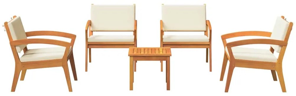 vidaXL Σετ μπιστρό 5 pcs Καφέ 59,5 x 70,5 x 72,5 εκ Πολυεστέρας