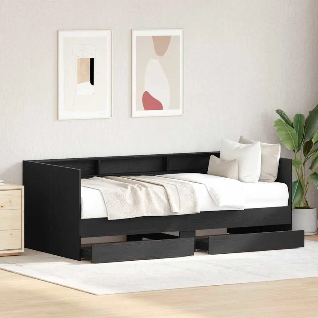 vidaXL Κρεβάτι Ημέρας Γκρι 90 x 200 cm Επεξεργασμένο ξύλο