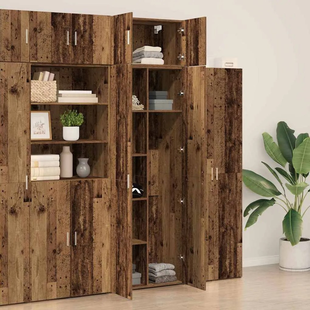 vidaXL Ντουλάπι αποθήκευσης Παλαιό ξύλο 70 x 42.5 x 225 εκ