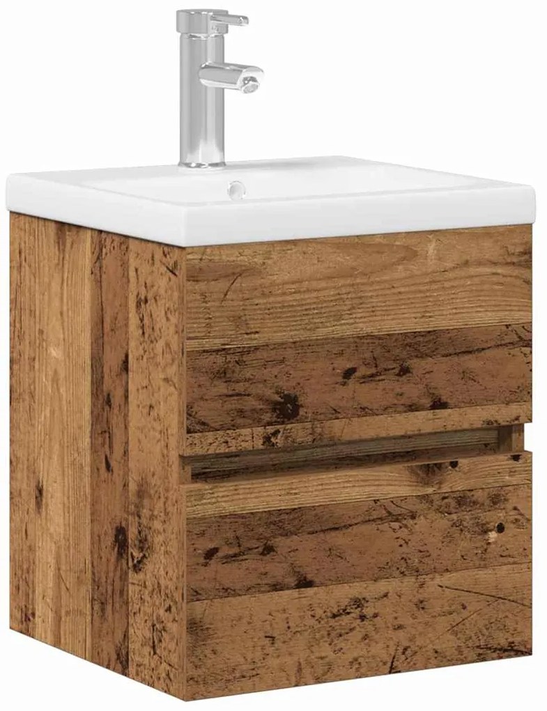 vidaXL Ντουλάπα Νεροχύτη Μαύρη δρυς 41 x 39 x 62 εκ Επεξεργασμένο ξύλο