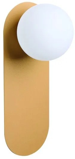 Απλίκα Φωτιστικό Τοίχου 1xG9 Οπάλ Γυαλί Arkolight-712-2/1-Χρυσό 712-2/1