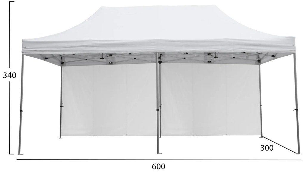 Κιόσκι Gazebo Επαγγελματικό Βαρέως τύπου Cressen C21099 Πτυσσόμενο Αλουμινίου 3x6x3,4Υμ.
