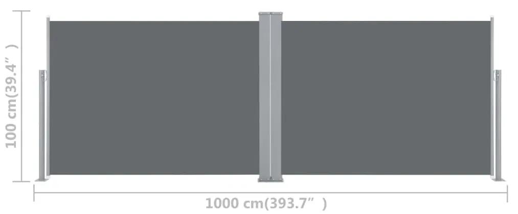 Σκίαστρο Πλαϊνό Συρόμενο Ανθρακί 100 x 1000 εκ. - Ανθρακί