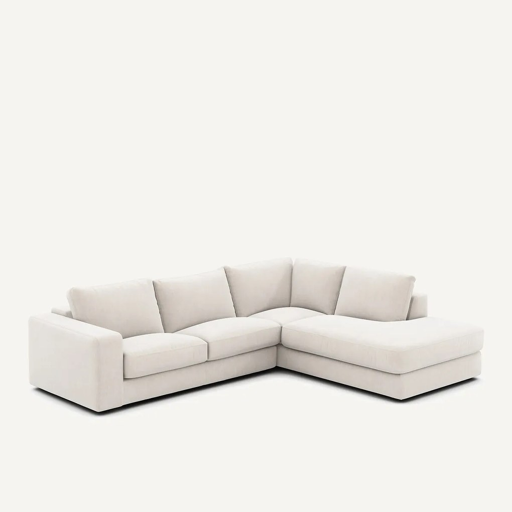 Γωνιακός καναπές από βελούδινο chenille ύφασμα, Skander