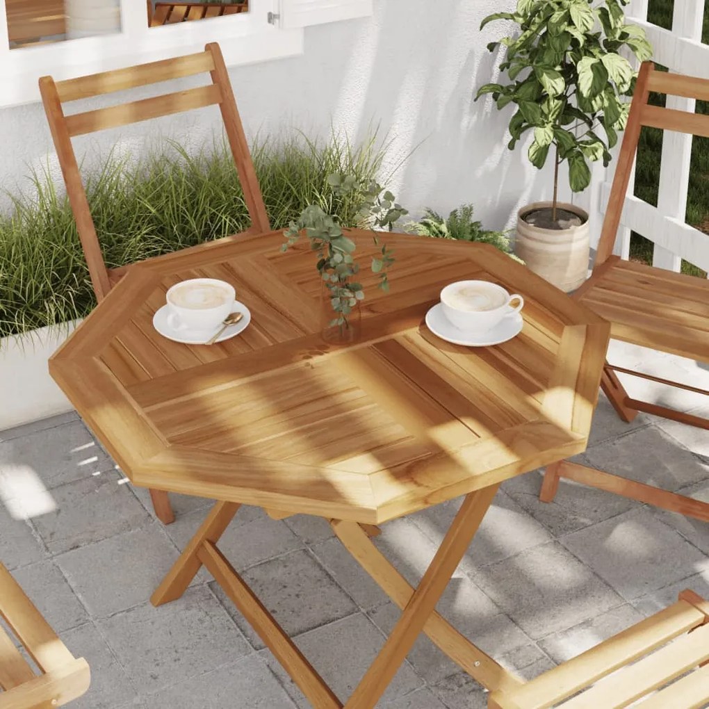 vidaXL Επιφάνεια Τραπεζιού Οκτάγωνη 80x80x2,5 εκ. Μασίφ Ξύλο Teak