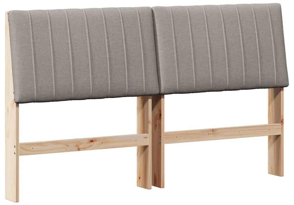 vidaXL Ταπετσαρισμένο κεφαλάρι Taupe 160 cm Στερεά ξυλεία πεύκου