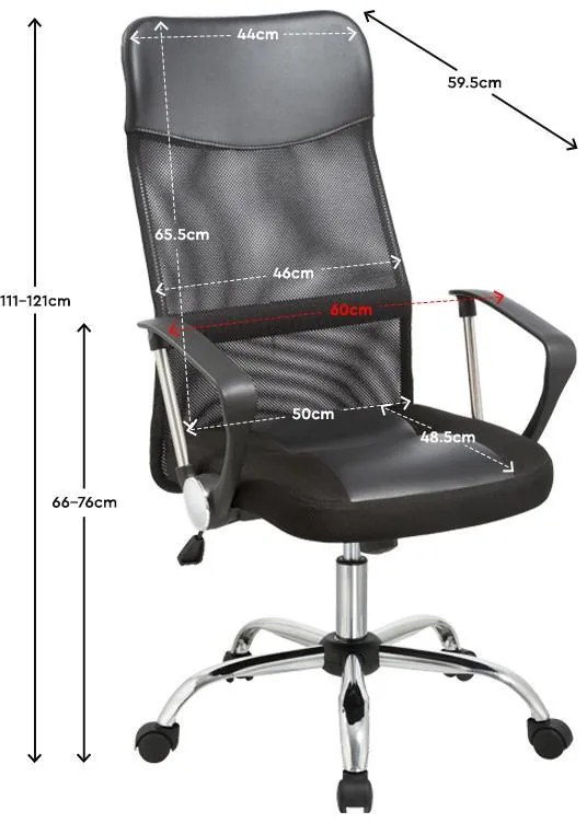Καρέκλα Γραφείου FL4006 Fylliana Μαύρο 59x60x120 εκ. 59x60x120 εκ.