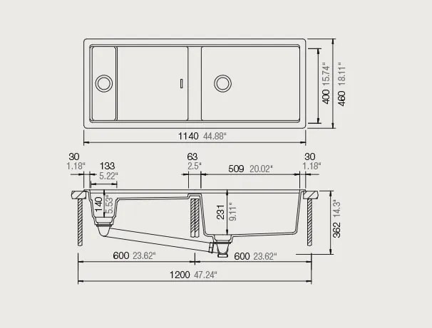 Νεροχύτης Schock Prepstation Cristadur 81500-Leuko