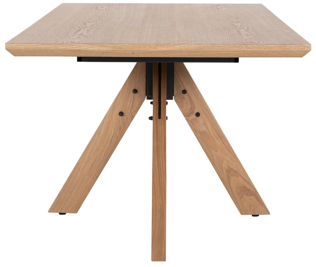 ΤΡΑΠΕΖΙ PAOLO HM9853 MDF ΜΕ ΚΑΠΛΑΜΑ ΦΡΑΞΙΝΟΥ-ΠΟΔΙΑ RUBBERWOOD-ΦΥΣΙΚΟ 180x90x75Yεκ