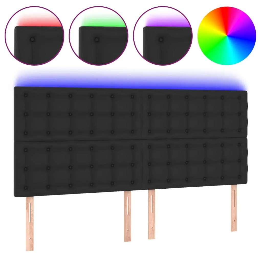 Κεφαλάρι Κρεβατιού LED Μαύρο 180x5x118/128 εκ 3122526