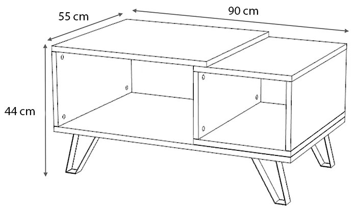 Τραπεζάκι σαλονιού Don Megapap μελαμίνης χρώμα sonoma 90x55x44εκ. - GP028-0075,2 - GP028-0075,2