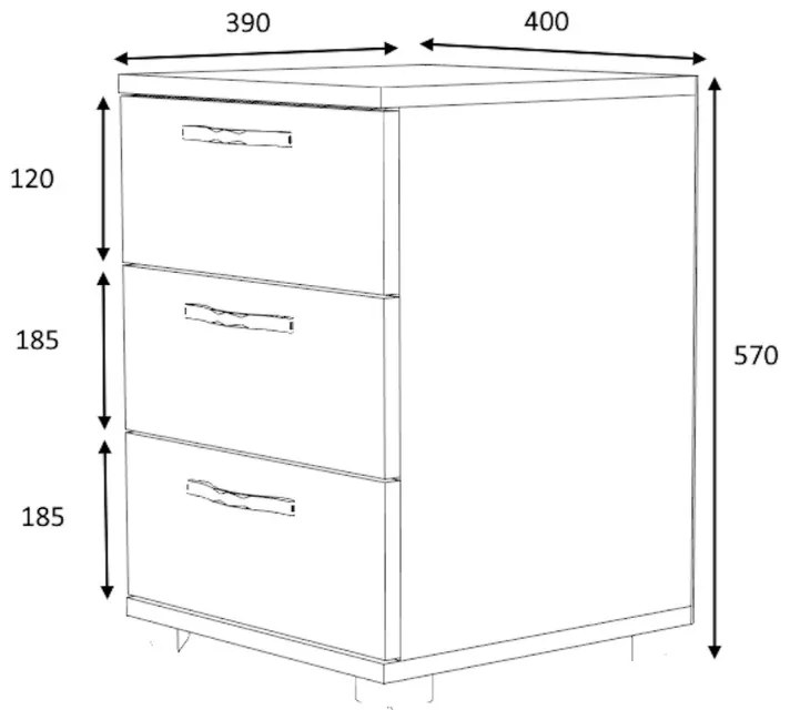 Κομοδίνο Roco Megapap χρώμα καρυδί 40x39x57εκ. - GP028-0117,2