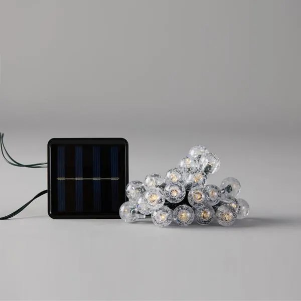 Eurolamp Γιρλάντα Με 80 Ακρυλικές Μπαλίτσες Φ1.8cm Με LED Θερμό 7.9m Ηλιακού Συλλέκτη ΙΡ44 600-04850