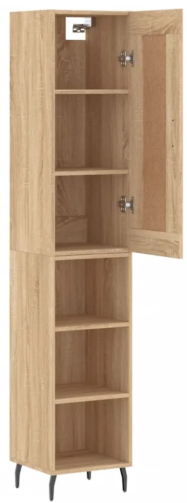 vidaXL Μπουφές Sonoma δρυς 34,5 x 34 x 180 εκ. από Επεξεργασμένο Ξύλο