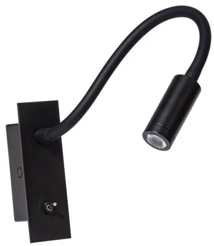 Απλίκα Φωτιστικό Τοίχου On-Off LED 3W IP20 3000K Μαύρο H69 Zambelis-H69-Μαύρο H69