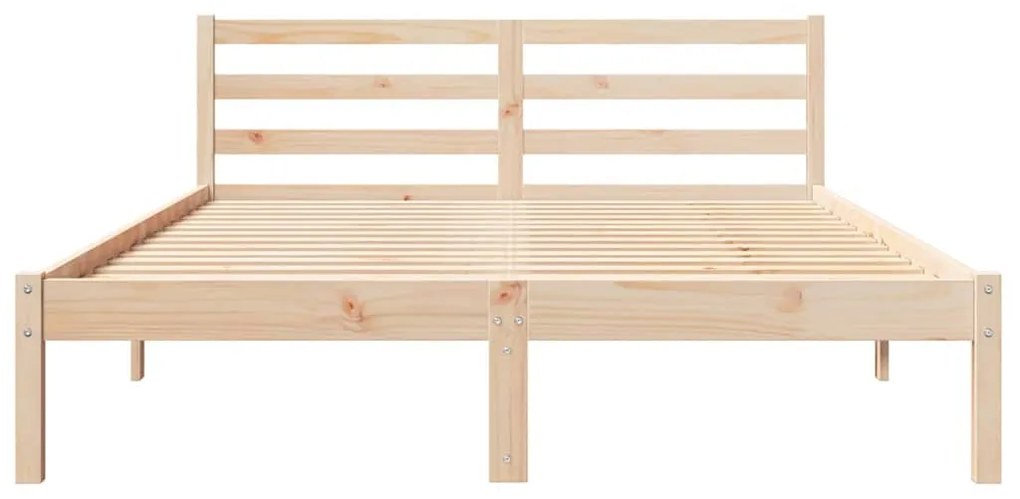 vidaXL Κρεβάτι με κεφαλάρι Καφέ 220 x 140 cm Μασίφ ξύλο πεύκου